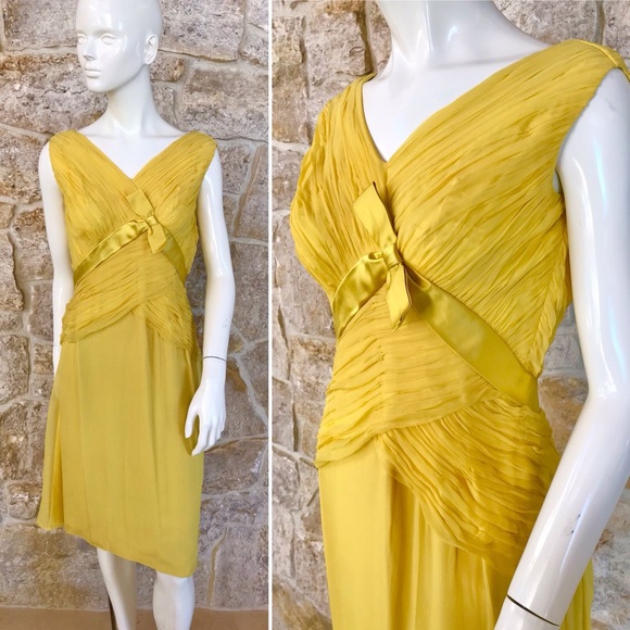 Incredibly Beautiful Vintage 1950s 1960s Robert Morton Ruched Cocktail Dress - Picture 2 of 16